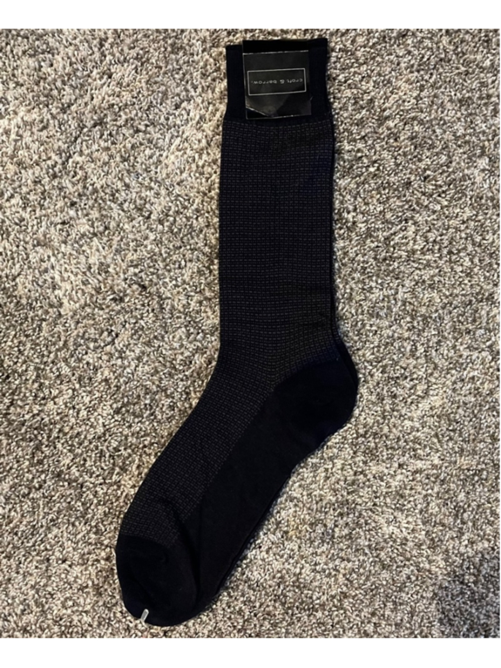 Men’s Croft & Barrow Dress Socks, BLACK W/pattern, NWT